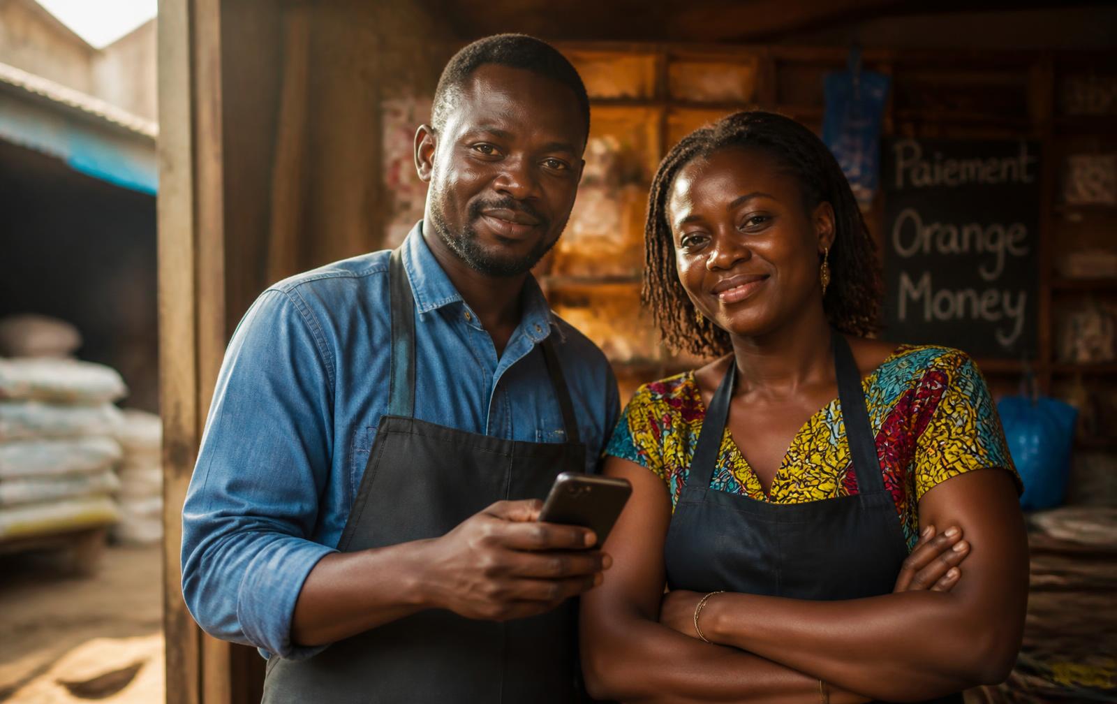 Entrepreneurs ivoiriens utilisant la Digital Academy sur mobile